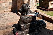 The great Chola temples of Tamil Nadu - The Brihadisvara temple of Gangaikondacholapuram. The large Nandi positioned to the east of the main temple.  